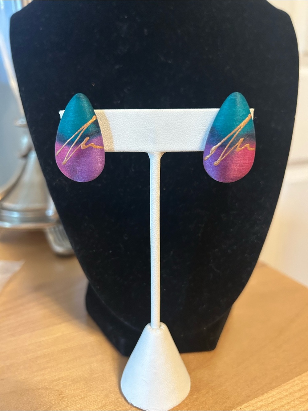 Colorful Silk Teardrop Earrings